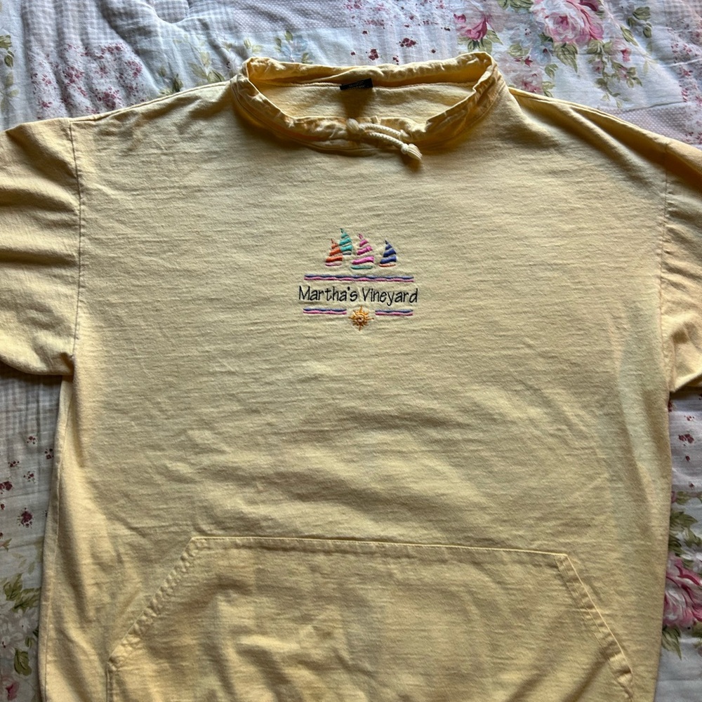Vintage Martha's Vineyard Yellow sweatshirt with Embroidered Design